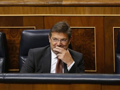  El ministro de Justicia, Rafael Catal&aacute;, durante el debate en pleno del Congreso.