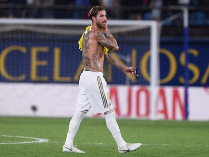 Sergio Ramos, al término de un encuentro en el Estadio de la Cerámica del Villarreal en 2019.