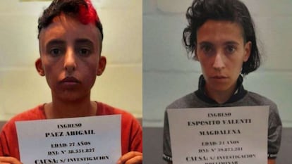 Abigail Paéz y Magdalena Espósito Valenti, tras su detención por el asesinato del niño Lucio Dupuy