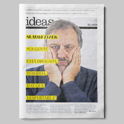 Número 187, 16 de diciembre de 2018. Según los 56 expertos a los que hemos consultado para nuestro número 500, Slavoj Žižek es uno de los pensadores vivos más influyentes. Y no es de extrañar: en esta entrevista se mostró, como de costumbre, divertido, interesante y provocador. Nos habló de Trump, de los refugiados y, por supuesto, del capitalismo: "Los musulmanes pueden respetar a un cristiano, pero no a gente como yo, que soy ateo". La fotografía es de Antonio Olmos (Eyeline / Contacto).