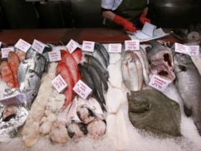 Aspecto que presenta un puesto de venta de pescado. EFE/Archivo
