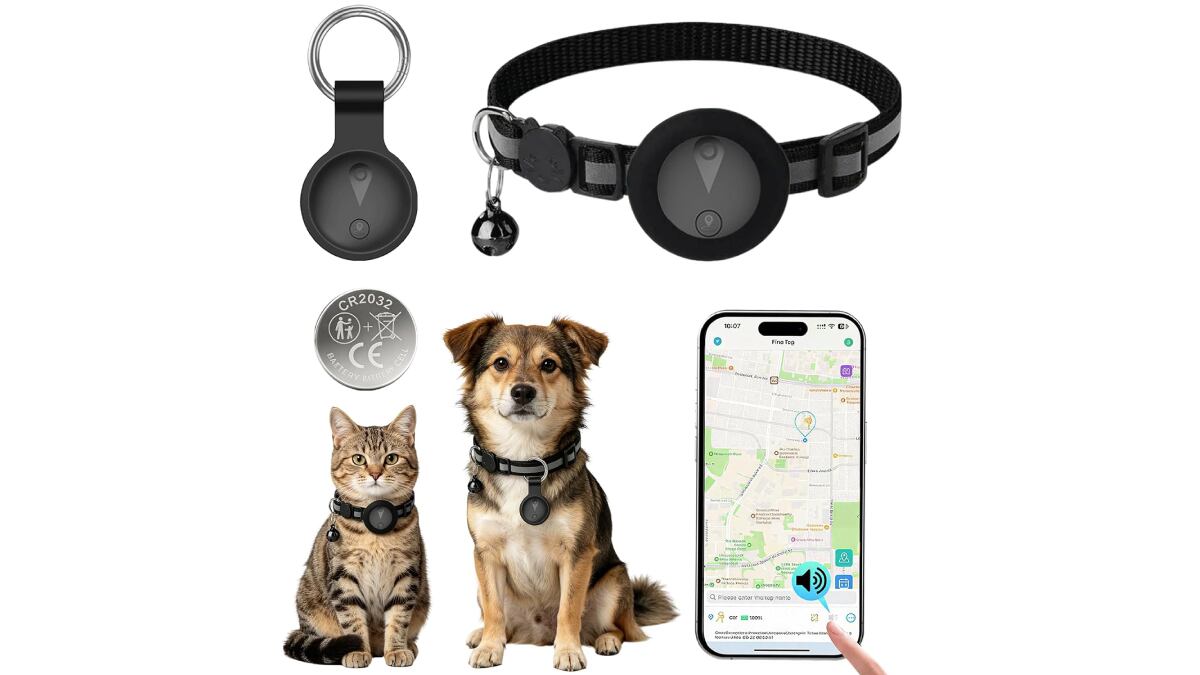Vista frontal del localizador GPS para perros y gatos.