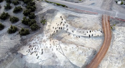 Vista aérea de la necrópolis de Lucena (Córdoba).