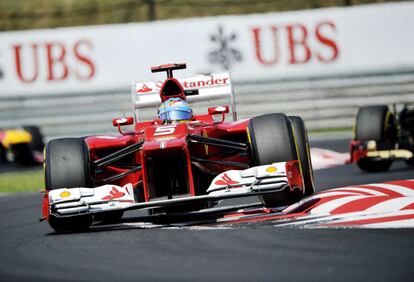 Fernando Alonso, durante el Gran Premio de Hungría.