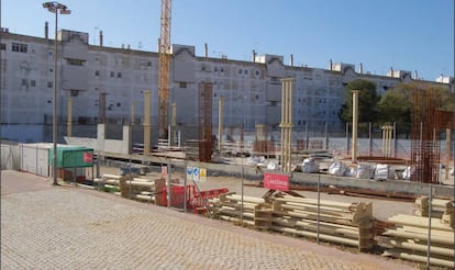 Aspecto de las obras del Archivo Provincial del Huelva, el año pasado.