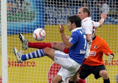 Raúl, ayer contra el Friburgo.