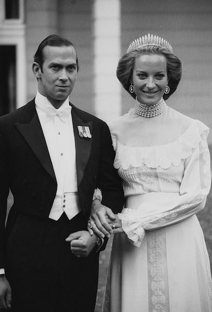 María Cristina von Reibnitz en su boda celebrada en Viena en 1978.