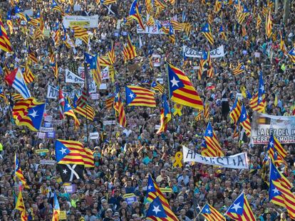 Manifestación contra la sentencia del 'procés' en Barcelona.