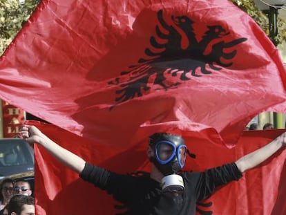 Protesta contra el Gobierno en Tirana.                                                          