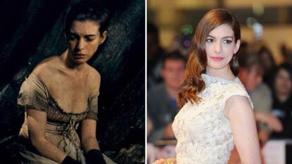 En 2012, Anne Hathaway encarnó a Fantine en 'Los Miserables', un papel para el que tuvo que adelgazar y que raparse el pelo (a la derecha, la actriz un año antes de la película, en 2011). Su papel, corto pero muy intenso, le hizo ganar el Oscar a la Mejor actriz secundaria, aunque ella misma ha reconocido que no estaba feliz, que se sintió "muy incómoda": "Más o menos perdí la cabeza haciendo esa película, y no la había recuperado todavía. Me tuve que poner frente a mucha gente y sentir algo que no sentía, felicidad sin complicaciones. Es algo obvio, ganas un Oscar y se supone que tienes que estar feliz, yo no me sentía de esa manera".