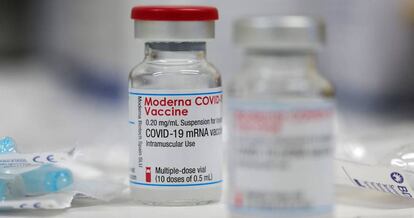 Vial de la vacuna de Moderna frente al Covid-19.