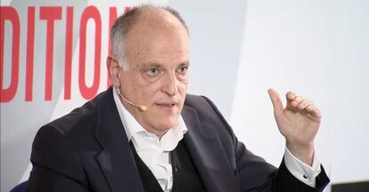 Javier Tebas, presidente de LaLiga, este jueves 