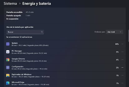 Batería en Windows 11