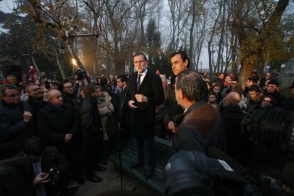 El presidente del Gobierno, Mariano Rajoy, en un mitin este martes.