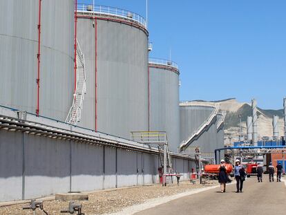 Terminal de exportación de crudo en Novorossiysk (Rusia), en mayo de 2018.