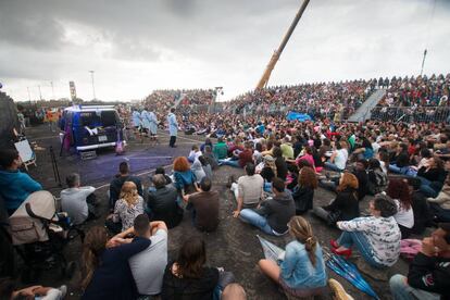 Una de las actuaciones del festival Mueca, en Puerto de la Cruz, Tenerife.