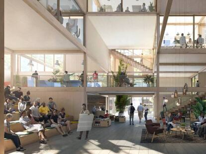 Una recreación realizada por EFFEKT Architects, en colaboración con Ikea, de su idea de cómo podría ser una comunidad de vecinos en un futuro no muy lejano