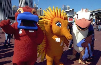 Las mascotas de los Juegos de Sidney representaban a un kookaburra, un ornitorrinco y una equidna.