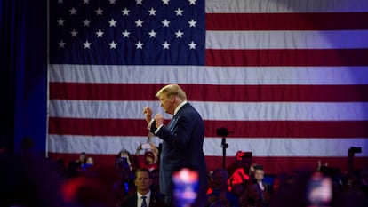 El expresidente de Estados Unidos Donald Trump, en un acto en National Harbor (Maryland), el 24 de febrero.