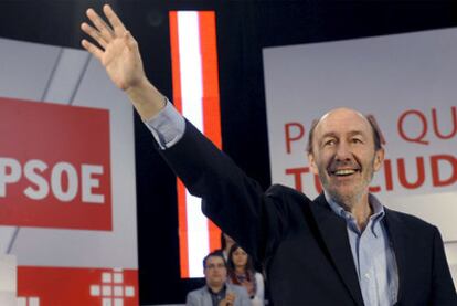 Alfredo Pérez Rubalcaba, ayer en Valladolid.