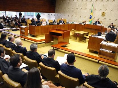 Sessão plenária do STF, nesta quarta-feira em Brasília.