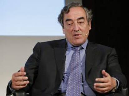 El presidente de la CEOE, Juan Rosell, durante su participación el pasado 17 de octubre en el panel laboral: "Cultura de la negociación, factor de competitividad", en el Foro ANFAC. EFE/Archivo