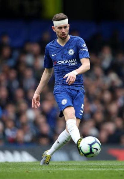 Jorginho, durante un partido con el Chelsea.