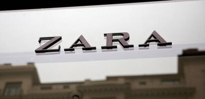 FILE PHOTO: A Zara logo is seen on a Zara store, an Inditex brand, in central Madrid, Spain