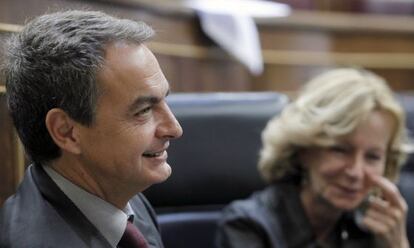 José Luis Rodríguez Zapatero y Elena Salgado. 