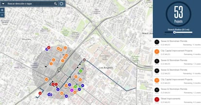 Street Wize muestra las obras en marcha o proyectadas en cualquier zona de la ciudad.