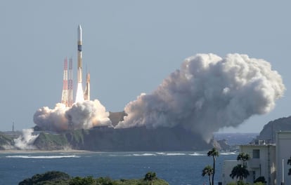 An HII-A rocket blasts off from the launch pad at Tanegashima Space Center in Kagoshima, southern Japan Thursday, Sept. 7, 2023.