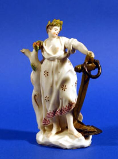 Figura alegórica en porcelana, de 1750 (Museo Correale, Sorrento).