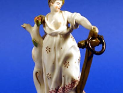 Figura alegórica en porcelana, de 1750 (Museo Correale, Sorrento).