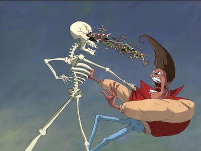 Fotograma de la película 'Hair high', de Bill Plympton, y uno de los títulos que se proyectarán en el ciclo Animatopia.