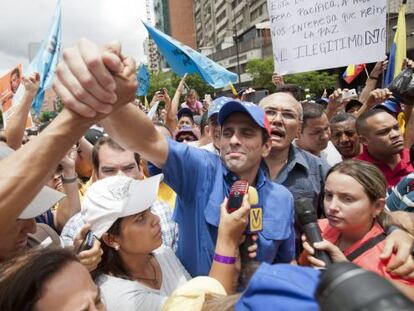 Capriles, este miércoles en Caracas.