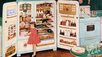 Los frigoríficos americanos son perfectos para almacenar compras semanales grandes, gracias a su gran capacidad de espacio. Graphica Artis / GETTY IMAGES.