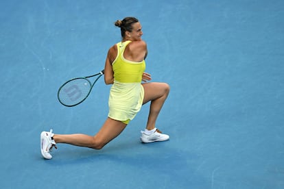 Sabalenka, durante el partido contra Pavlyuchenkova.
