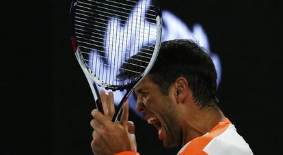 Verdasco, durante el partido contra Djokovic.