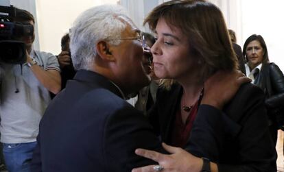 el primer ministro electo António Costa y Catarina Martins, líder del Bloco.