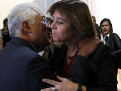 el primer ministro electo António Costa y Catarina Martins, líder del Bloco. 