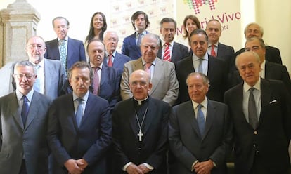 Reunión del foro del patronato de la Fundación Madrid Vivo en el Palacio Arzobispal presidida por Alberto Ruiz Gallardón, Javier Cremades, Carlos Osoro, Jose Maria Alvarez del Manzano y Baldomero Falcones