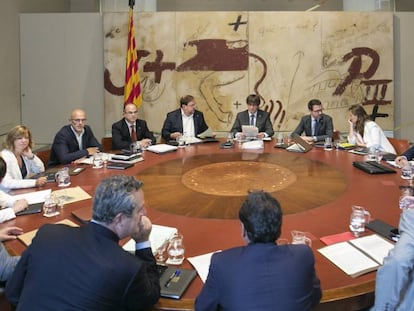 Reunion del consejo ejecutivo del Gobierno de la Generalitat de Catalu&ntilde;a. 