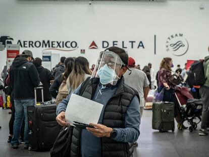 Aeroméxico en el aeropuerto