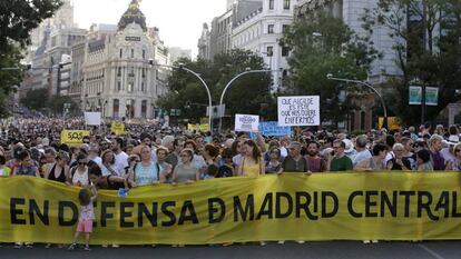 La manifestación a favor de Madrid Central.