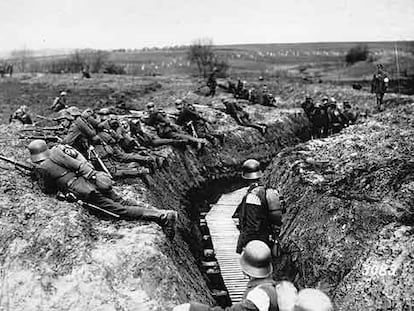 Tropas alemanas, en el frente Oeste durante la I Guerra Mundial.