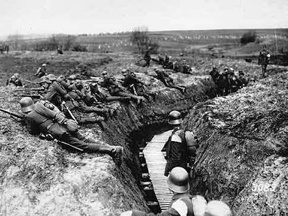 Tropas alemanas, en el frente Oeste, en la Primera Guerra Mundial.