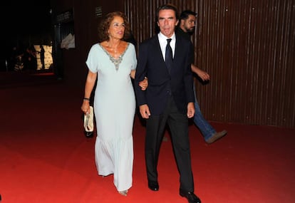 El expresidente del Gobierno Jose María Aznar y la exalcaldesa de Madrid Ana Botella en la gala Starlite.