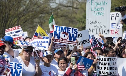 Protesta por reforma migratoria ante el Capitolio en Washington.