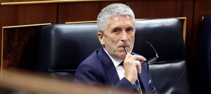 El ministro de Interior, Fernando Grande-Marlaska, en el Congreso.