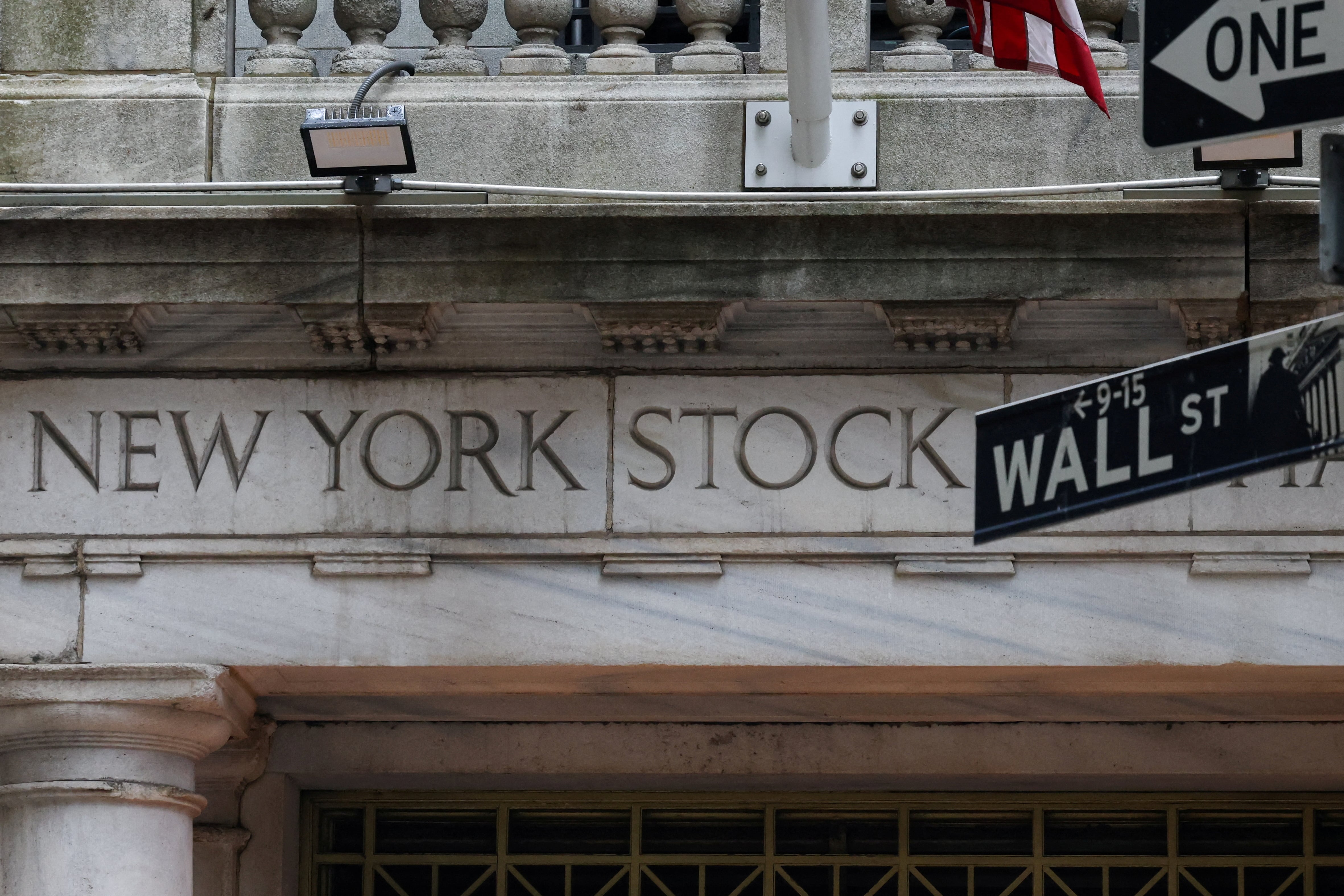 Entrada de la Bolsa de Nueva York, en EE UU.